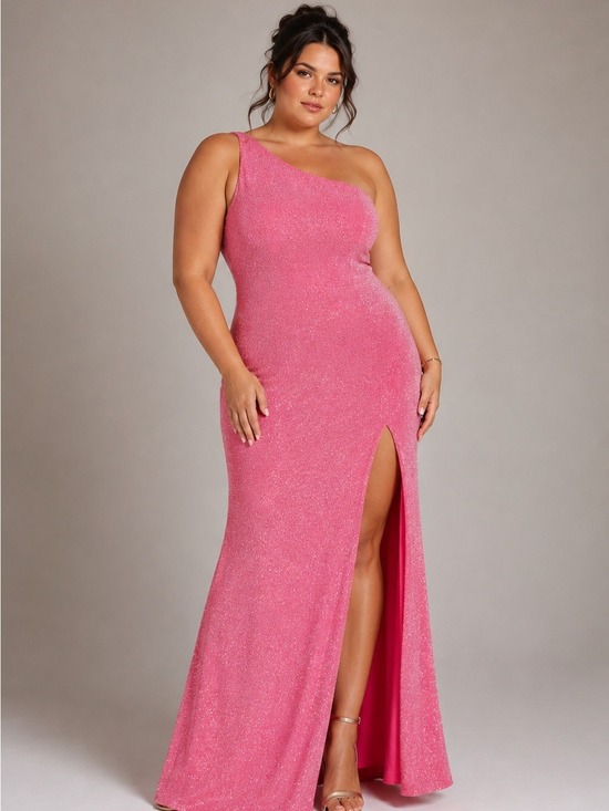 Mac Duggal Dresses & Skirts - Mac Duggal 26990 Pink Sequin One Shoulder Cowl Back Gown 12 NWT